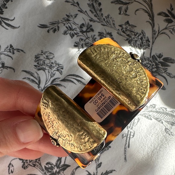Chico's Tortoise and Gold Cuff Bracelet - Picture 3 of 4